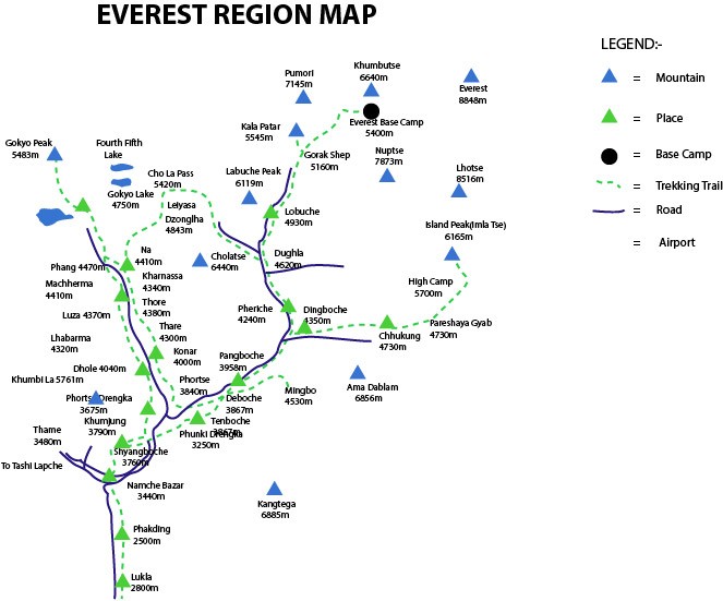 Everest Base Camp Trek map